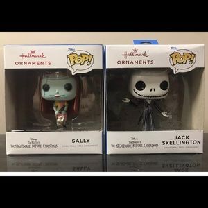 Funko Nightmare Before Christmas Jack skellington & Sally ornaments NIP.